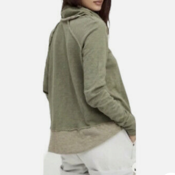 Free People Beach Cocoon Top One Body Funnel Neck Top Rolled Hem  Green - Picture 16 of 16